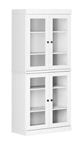 72" White Solid Wood Four Door Pantry Or Storage Closet on a white background