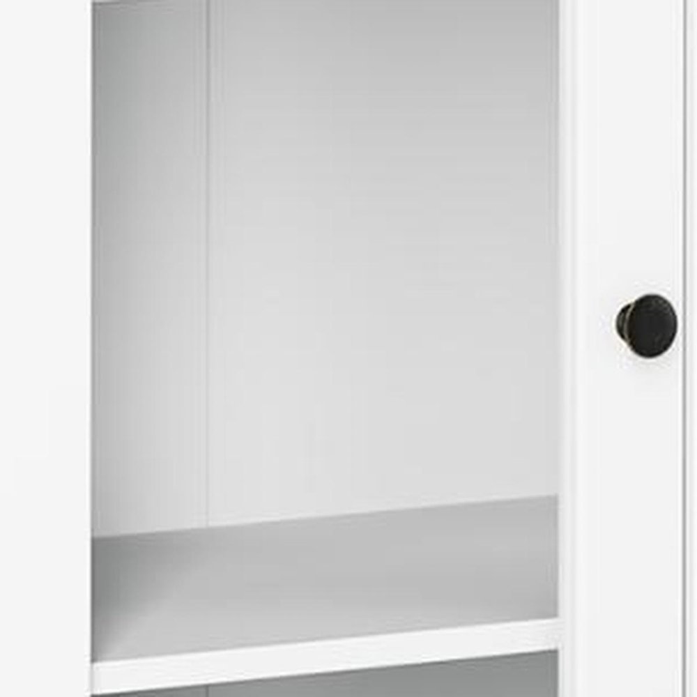 72" White Solid Wood Four Door Pantry Or Storage Closet