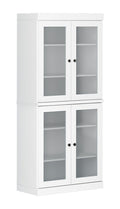 72" White Solid Wood Four Door Pantry Or Storage Closet on a white background