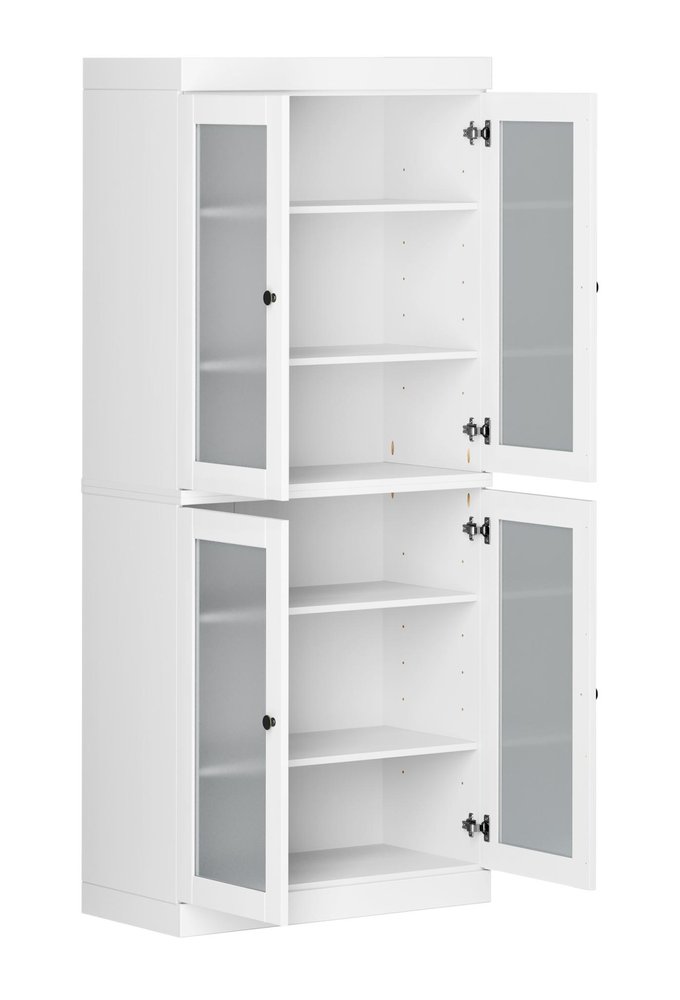 72" White Solid Wood Four Door Pantry Or Storage Closet - SKU 752846