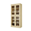 72" Yellow Solid Wood Four Door Pantry Or Storage Closet on a white background