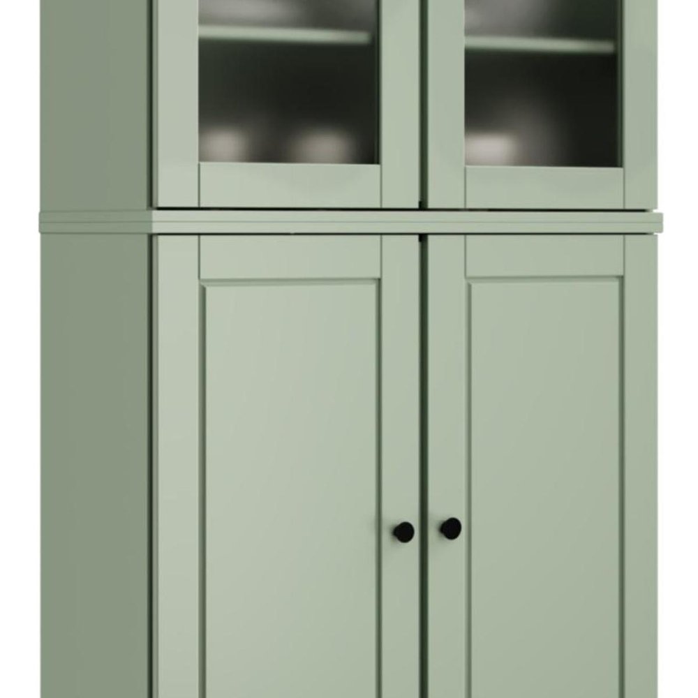 72" Sage Solid Wood Four Door Pantry Or Storage Closet