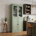 72" Sage Solid Wood Four Door Pantry Or Storage Closet