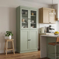72" Sage Solid Wood Four Door Two Drawer Pantry Or Storage Closet