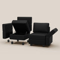 Black Faux Leather Modular Seven Piece Storage Sectional With Ottomans