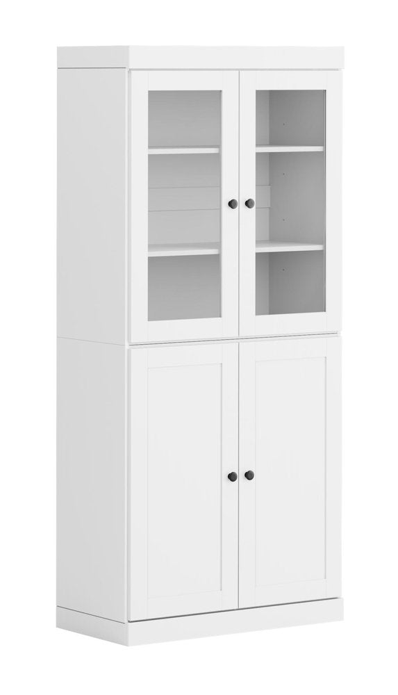 72" White Solid Wood Four Door Pantry Or Storage Closet