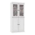72" White Solid Wood Four Door Pantry Or Storage Closet on a white background