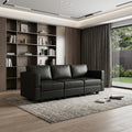 79" Black Faux Leather Modular Sofa And Storage