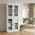 72" White Solid Wood Six Door Two Drawer Pantry Or Storage Closet