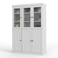 72" White Solid Wood Six Door Two Drawer Pantry Or Storage Closet on a white background