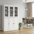 72" White Solid Wood Six Door Two Drawer Pantry Or Storage Closet