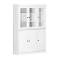 72" White Solid Wood Six Door Two Drawer Pantry Or Storage Closet on a white background