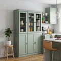 72" Sage Solid Wood Six Door Two Drawer Pantry Or Storage Closet