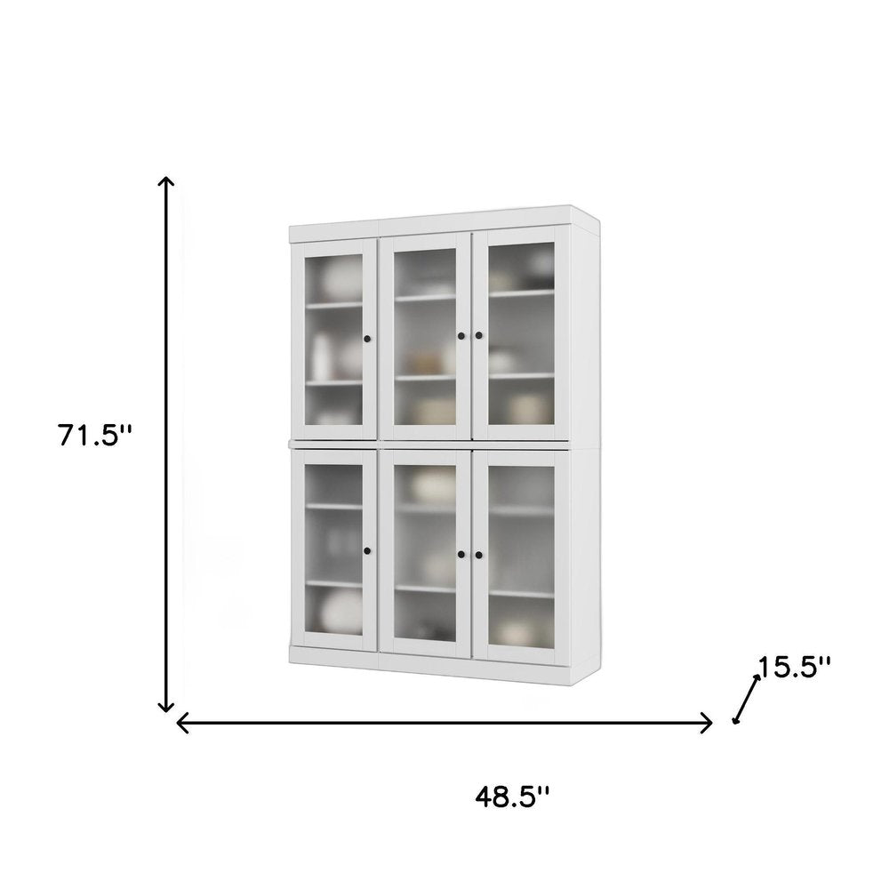 72" White Solid Wood Six Door Pantry Or Storage Closet - SKU 753908
