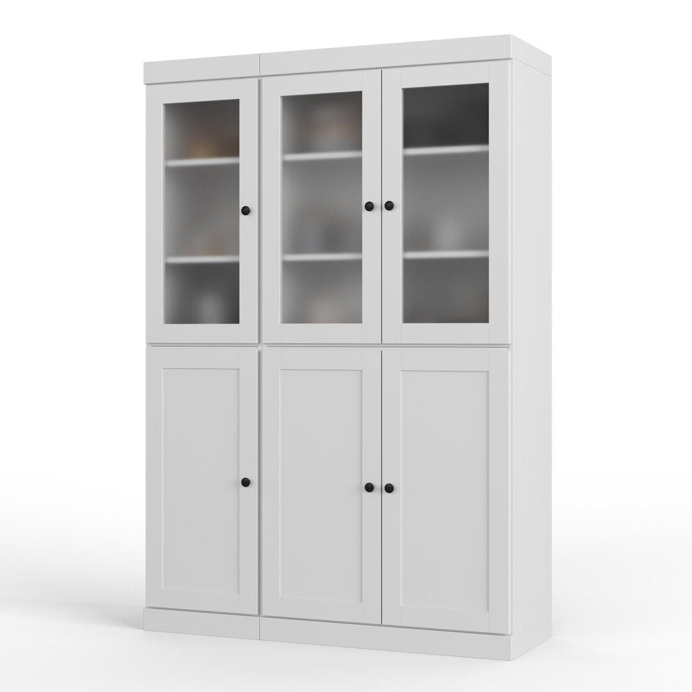 72" White Solid Wood Six Door Pantry Or Storage Closet
