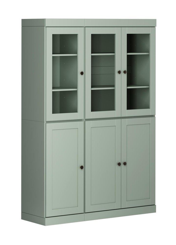 72" Sage Solid Wood Six Door Pantry Or Storage Closet
