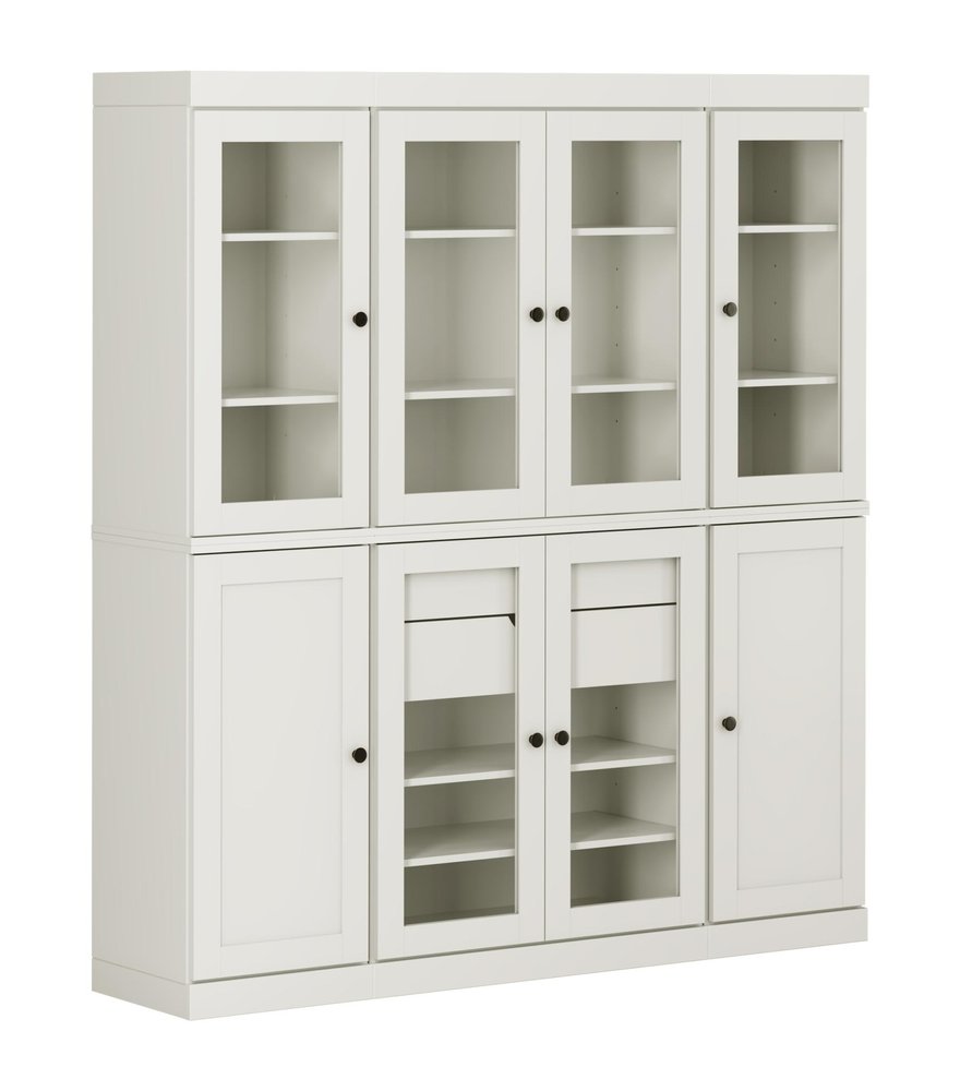 72" Off White Solid Wood 8 Two Drawer Pantry Or Storage Closet