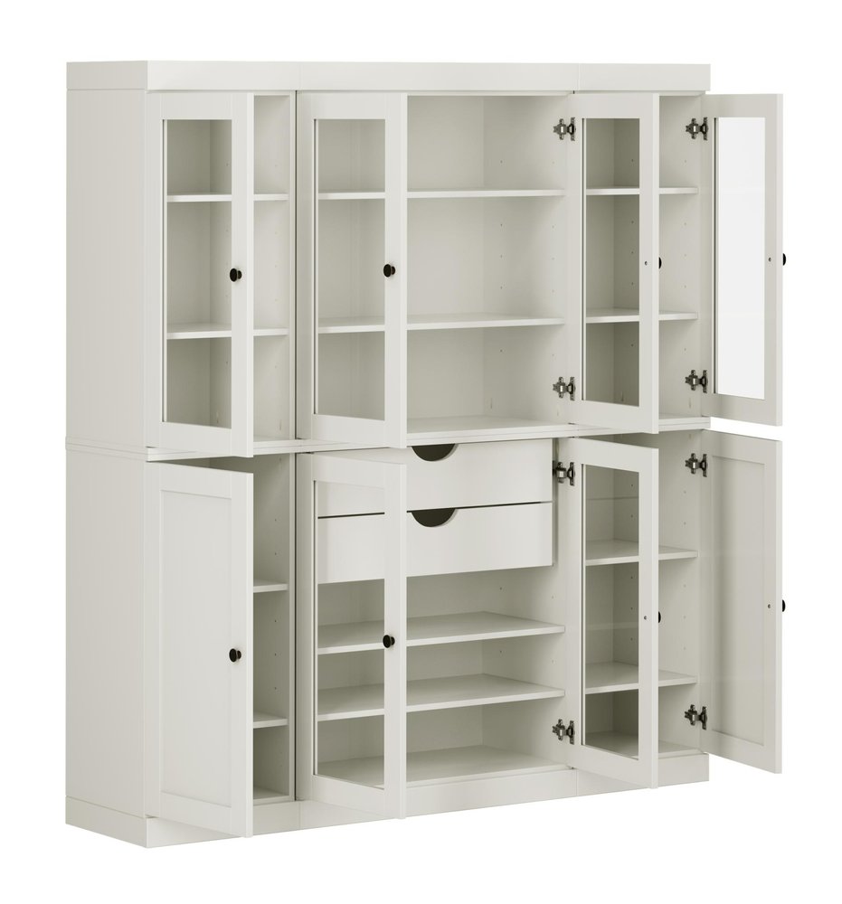 72" Off White Solid Wood 8 Two Drawer Pantry Or Storage Closet