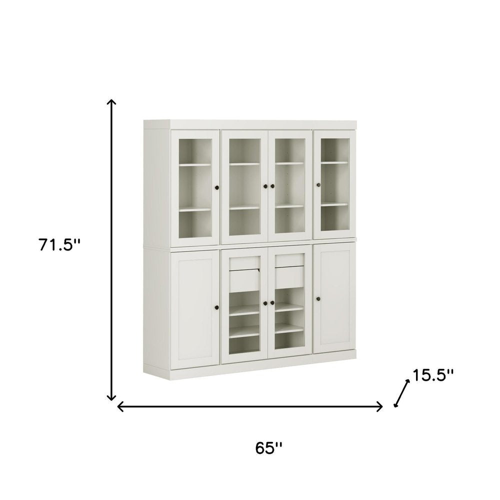 72" Off White Solid Wood 8 Two Drawer Pantry Or Storage Closet