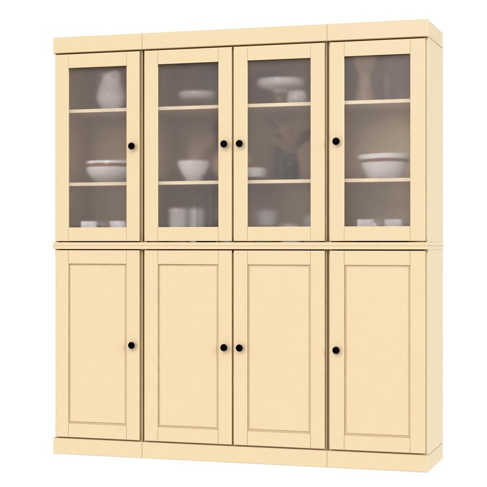 72" Yellow Solid Wood 8 Two Drawer Pantry Or Storage Closet