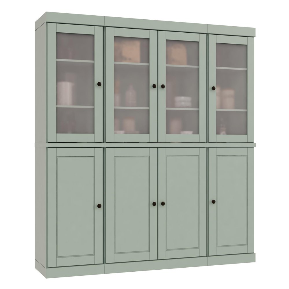 72" Sage Solid Wood 8 Two Drawer Pantry Or Storage Closet
