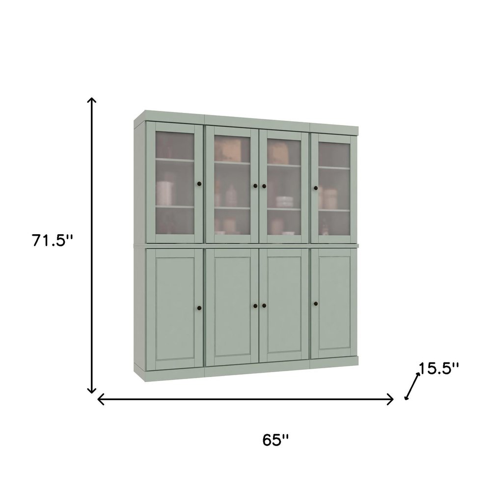 72" Sage Solid Wood 8 Two Drawer Pantry Or Storage Closet