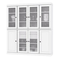 72" White Solid Wood 8 Two Drawer Pantry Or Storage Closet on a white background