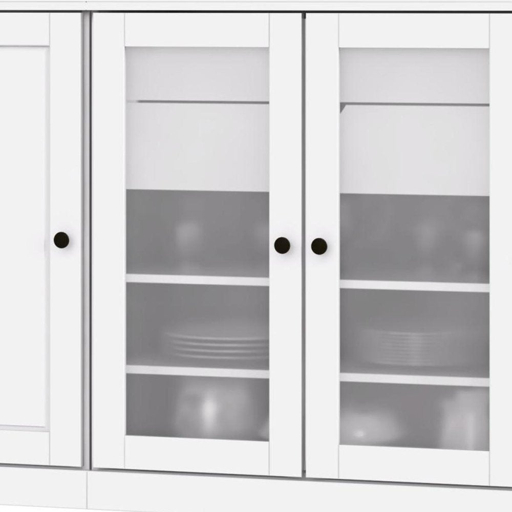 72" White Solid Wood 8 Two Drawer Pantry Or Storage Closet - SKU 754469