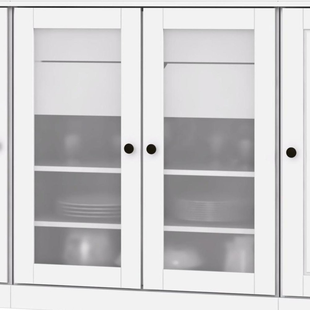 72" White Solid Wood 8 Two Drawer Pantry Or Storage Closet - SKU 754469