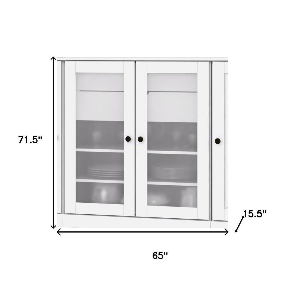 72" White Solid Wood 8 Two Drawer Pantry Or Storage Closet - SKU 754469