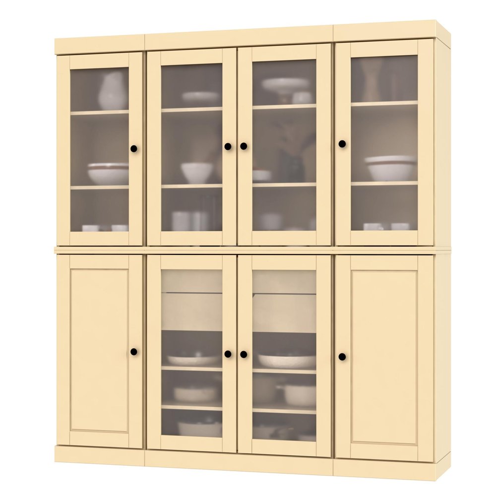 72" Yellow Solid Wood 8 Two Drawer Pantry Or Storage Closet