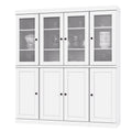 72" White Solid Wood 8 Pantry Or Storage Closet on a white background