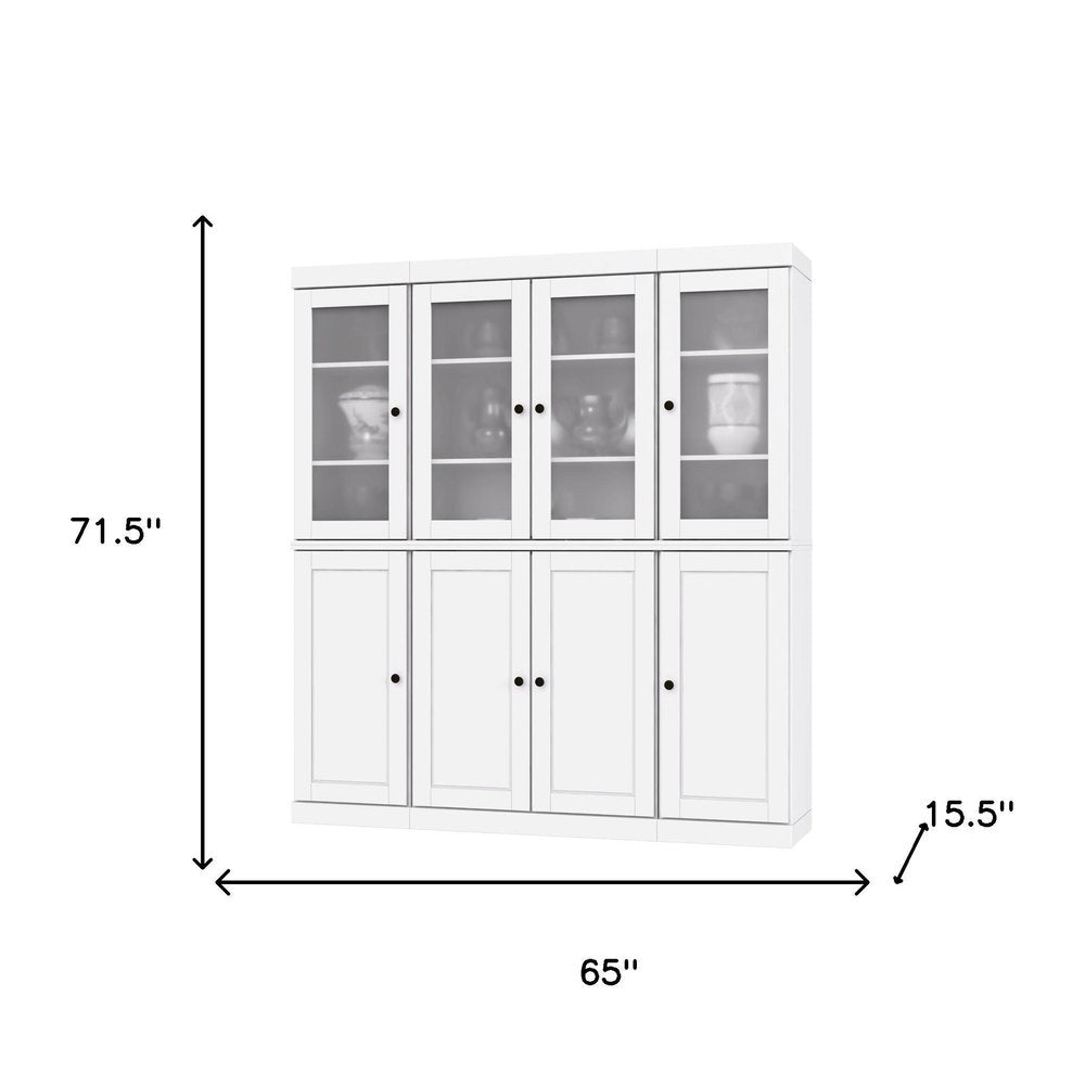 72" White Solid Wood 8 Pantry Or Storage Closet
