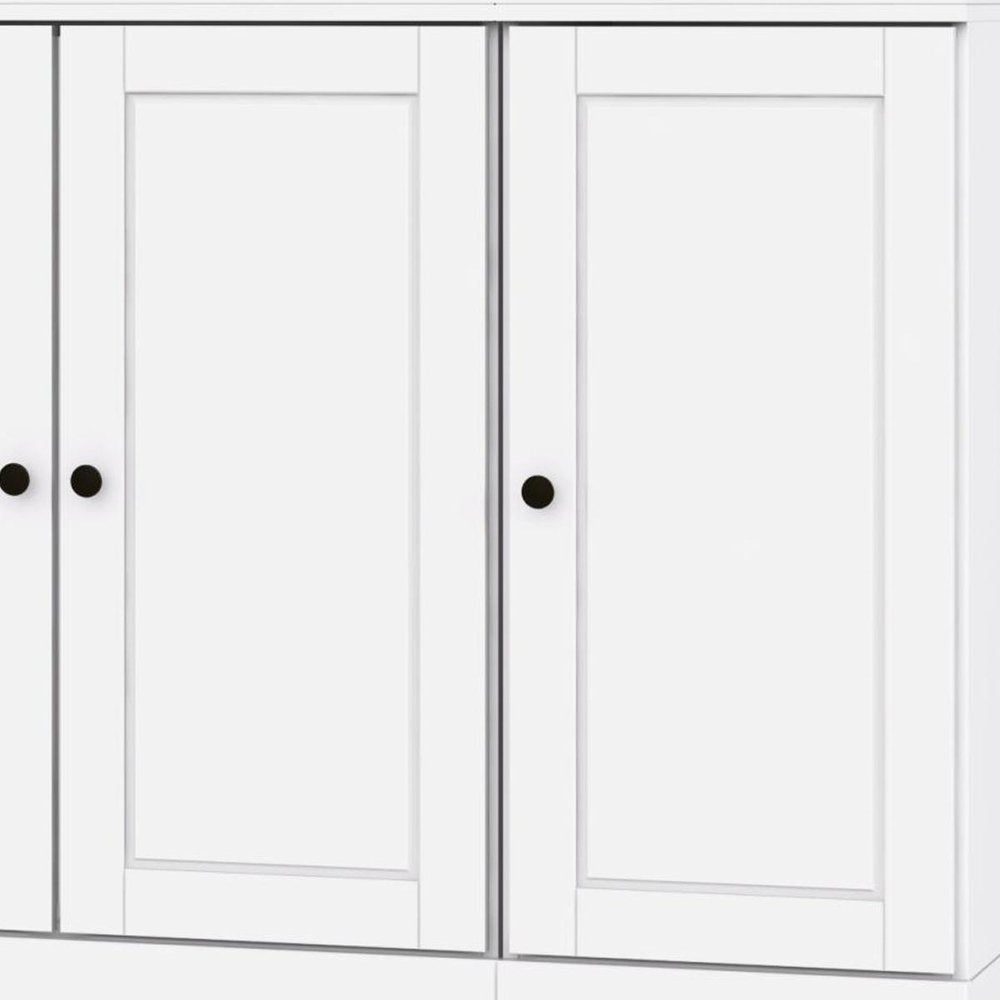 72" White Solid Wood 8 Pantry Or Storage Closet