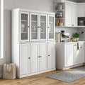 72" White Solid Wood 8 Pantry Or Storage Closet