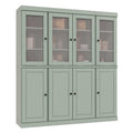 72" Sage Solid Wood 8 Pantry Or Storage Closet on a white background