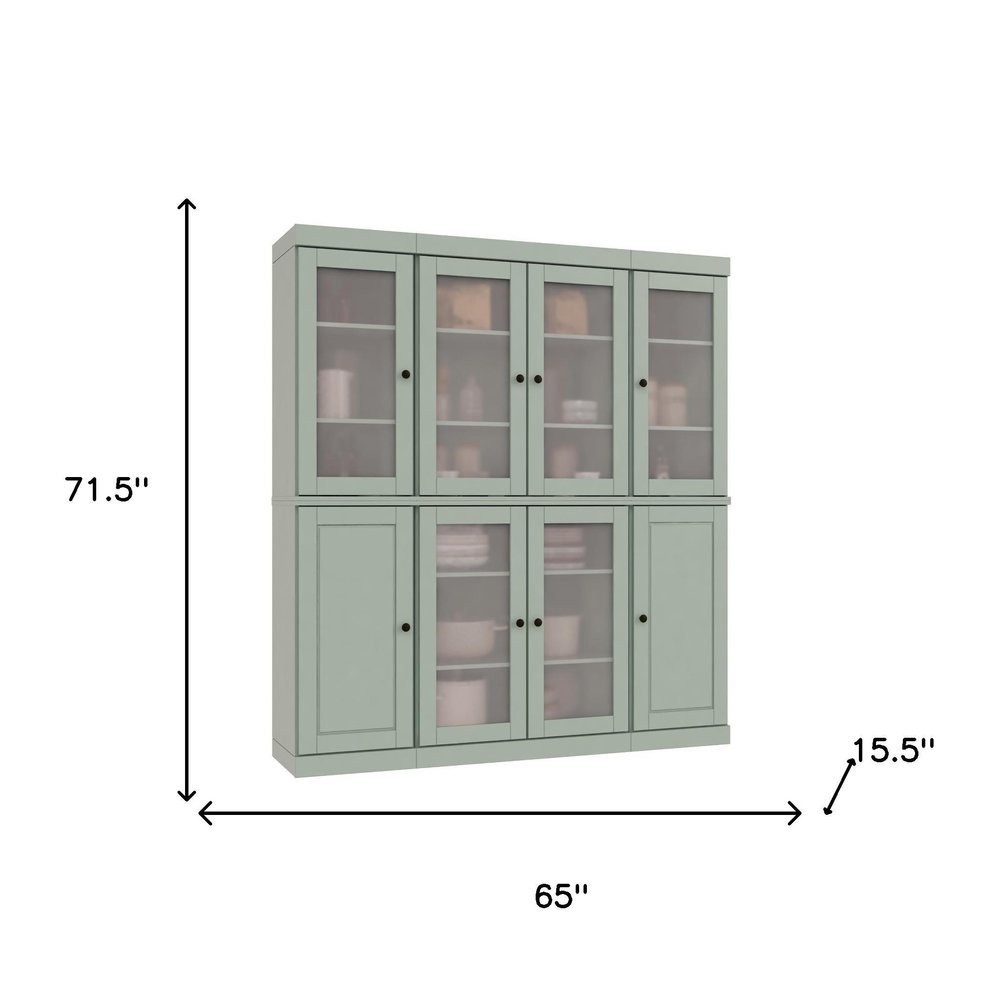 72" Sage Solid Wood 8 Pantry Or Storage Closet