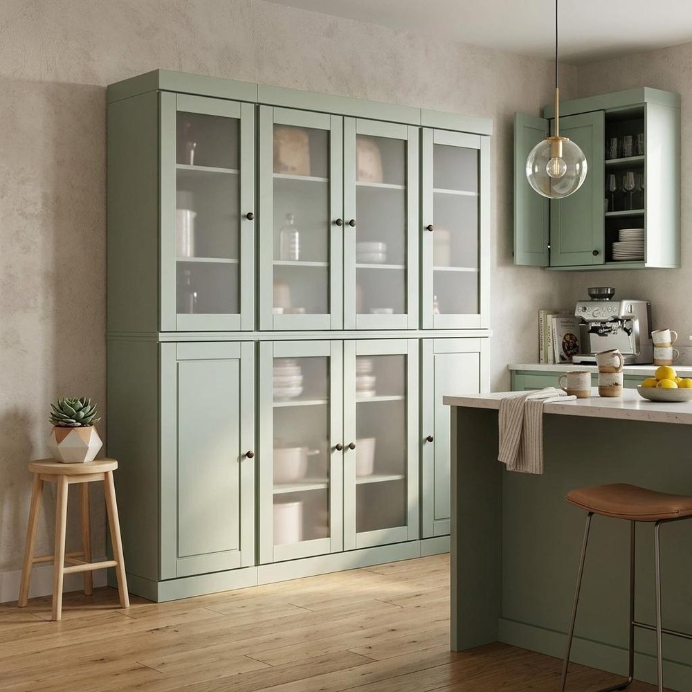 72" Sage Solid Wood 8 Pantry Or Storage Closet