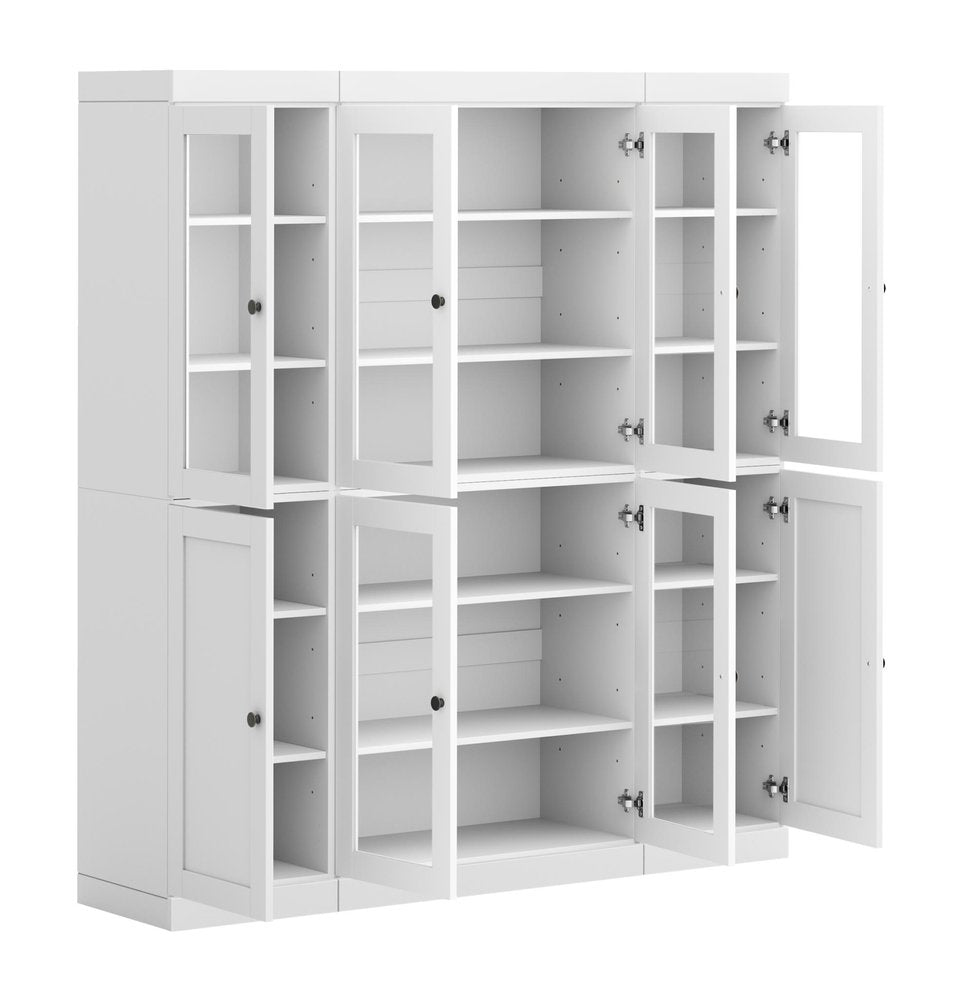 72" White Solid Wood 8 Pantry Or Storage Closet