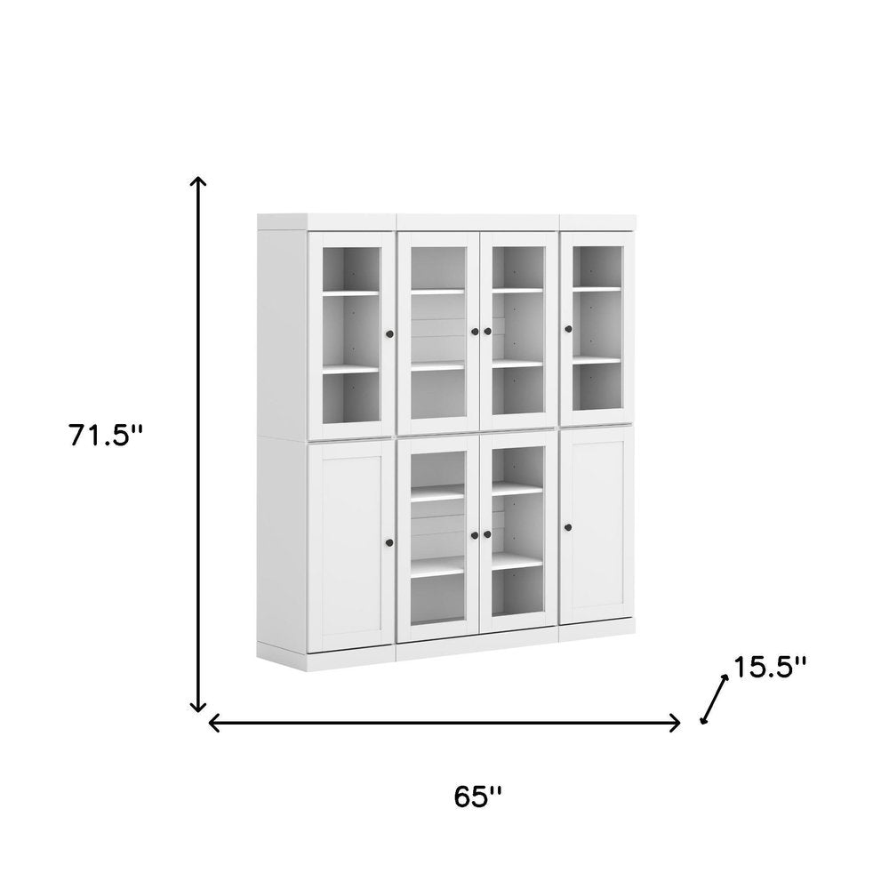 72" White Solid Wood 8 Pantry Or Storage Closet