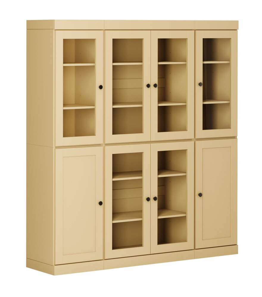 72" Yellow Solid Wood 8 Pantry Or Storage Closet