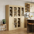 72" Yellow Solid Wood 8 Pantry Or Storage Closet
