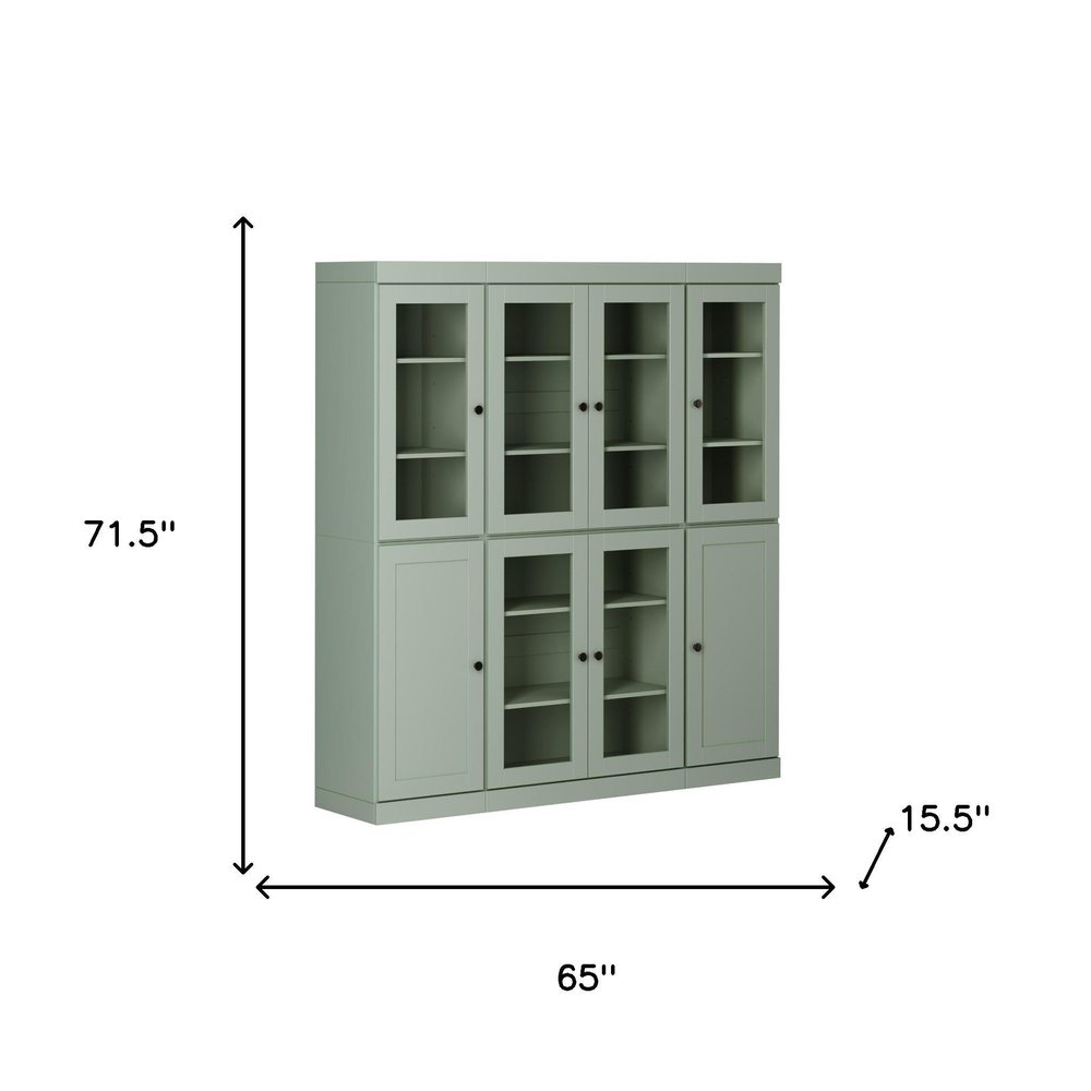 72" Sage Solid Wood 8 Pantry Or Storage Closet