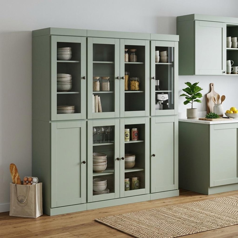 72" Sage Solid Wood 8 Pantry Or Storage Closet