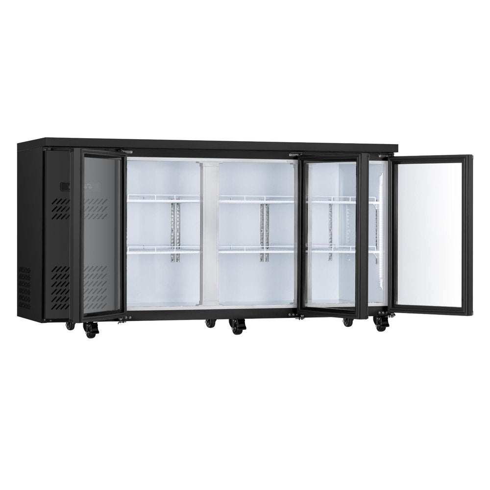 35" X 71" Clear and Black Metal Single Compartment Can Beverage Refrigerator