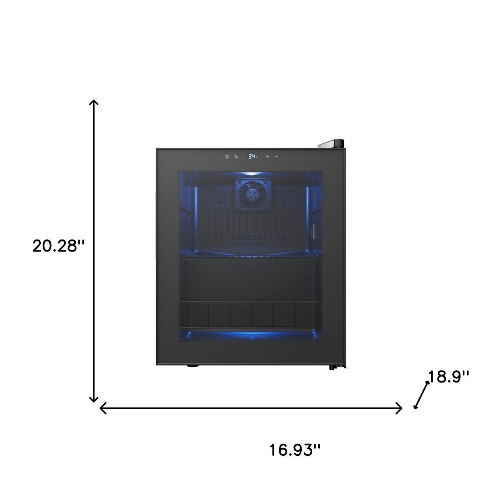 20" X 17" Clear and Black Metal Single Compartment Can Beverage Refrigerator