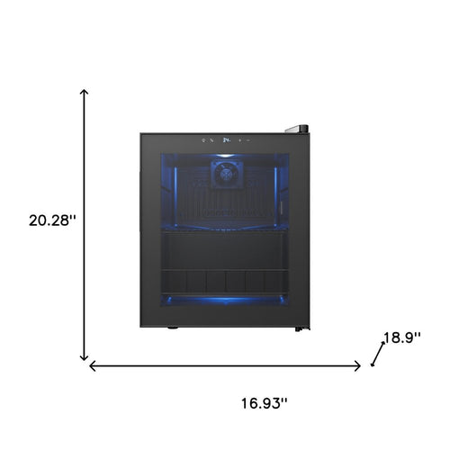 20" X 17" Clear and Black Metal Single Compartment Can Beverage Refrigerator