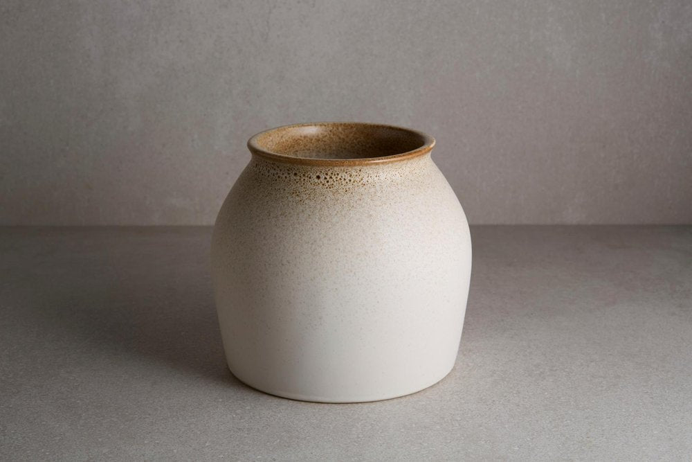 6" Cream Ceramic Cylinder Table Vase