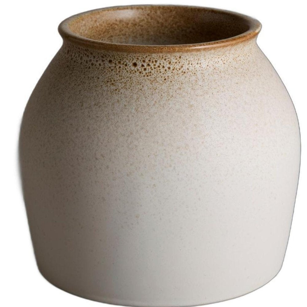 6" Cream Ceramic Cylinder Table Vase