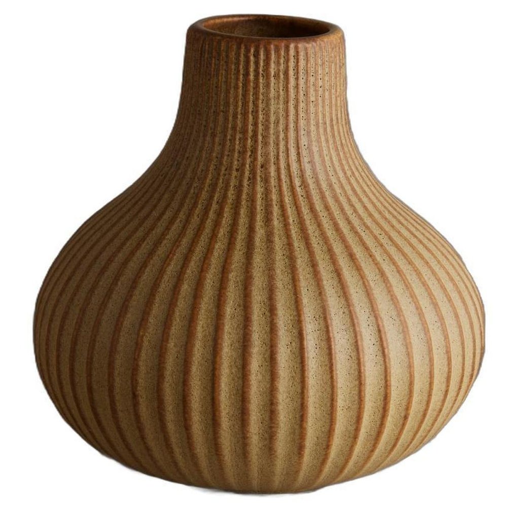 6" Sand Ribbed Ceramic Tapered Table Vase